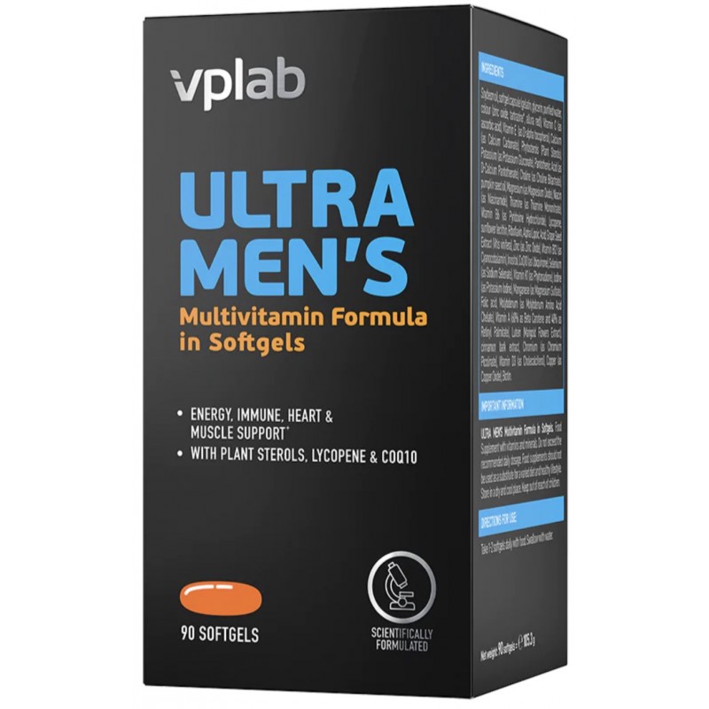 Ultra Men's Sport Multivitamin 90 sofgels VPLab Nutrition buy here